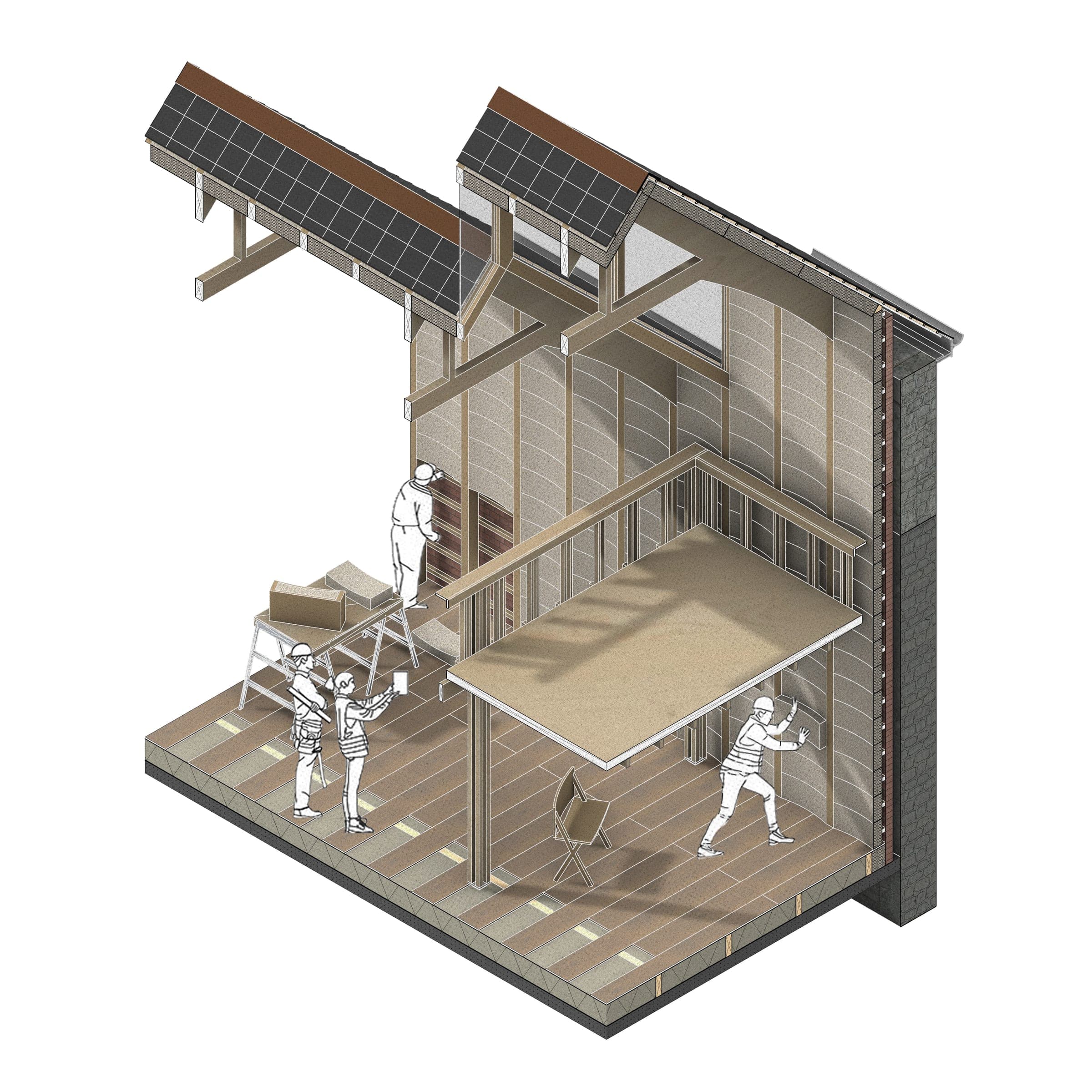 Designed for Deconstruction — construction axonometric