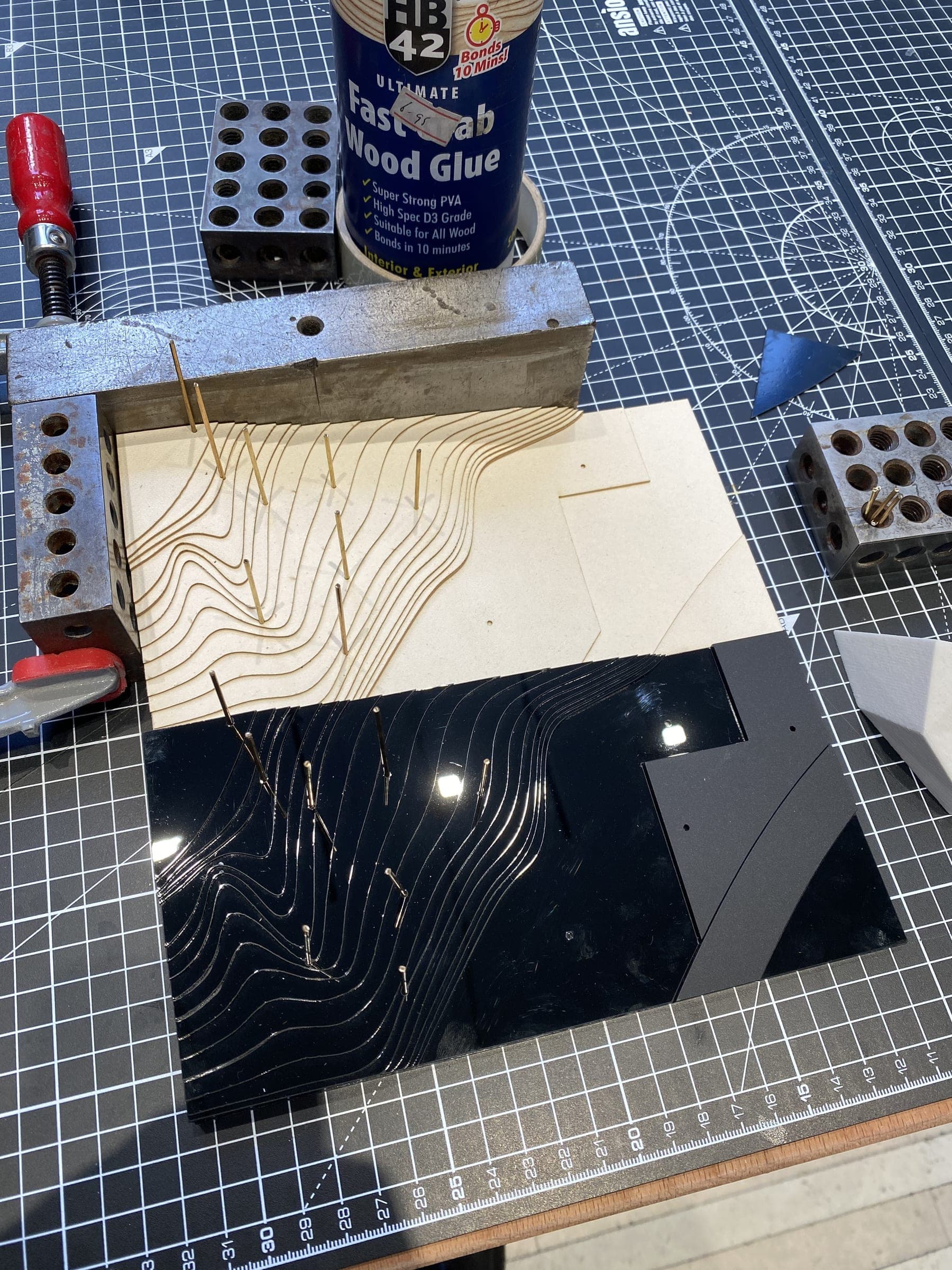 Zaha Hadid — MDF template alongside the assembled acrylic model